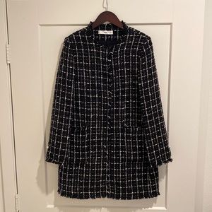 Mango Black/White Tweed Jacket (Size Small)